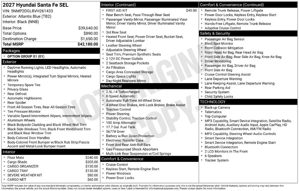 New 2027 Blue Hyundai SEL image 4