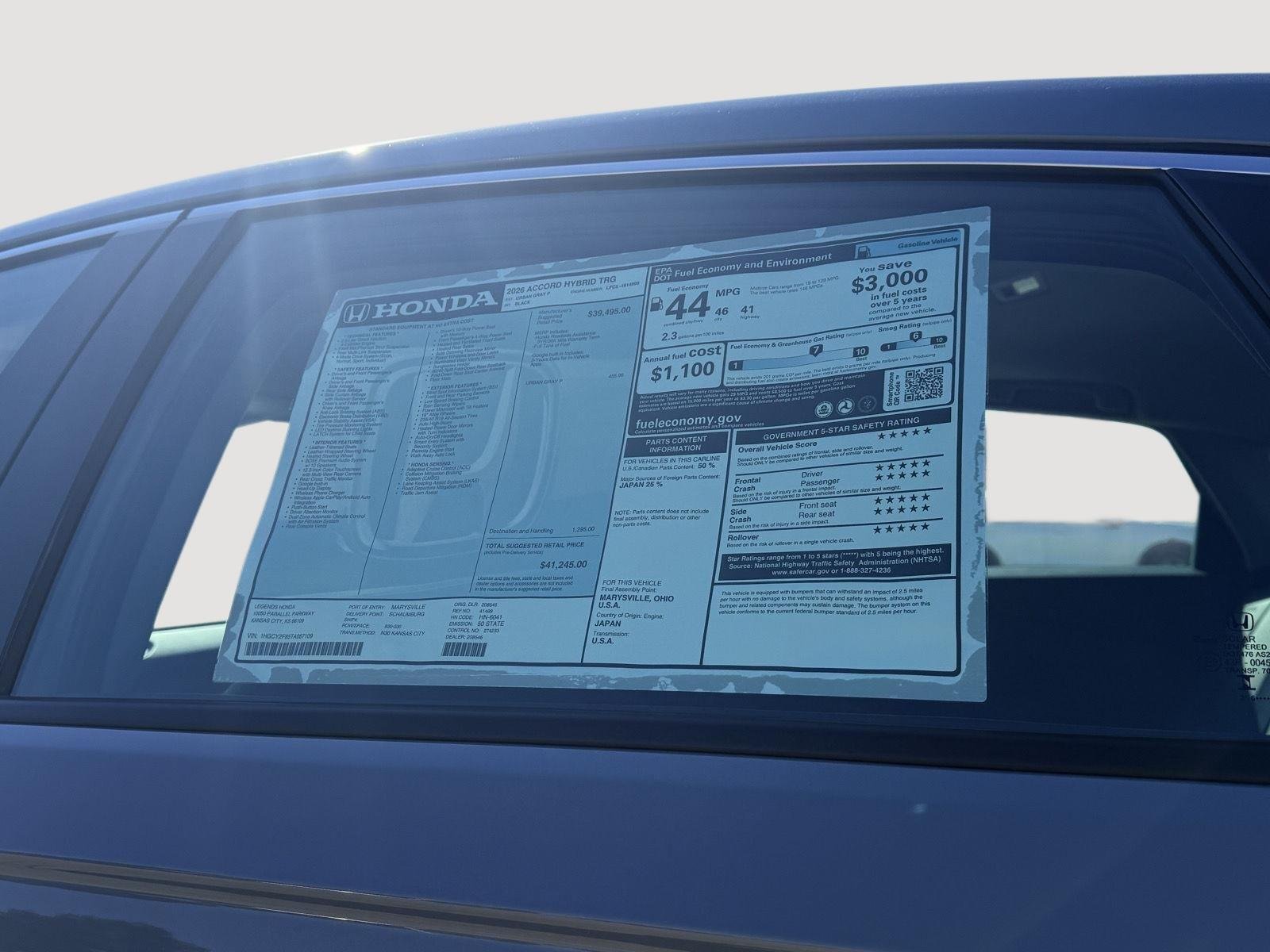 New 2026 Urban Gray Pearl Honda Touring image 10