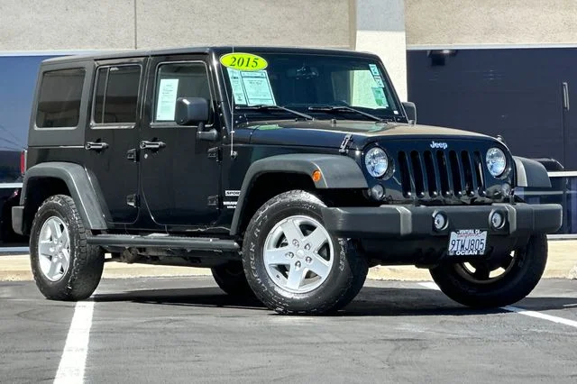 Used 2015 Black Clearcoat Jeep Unlimited Sport image 2