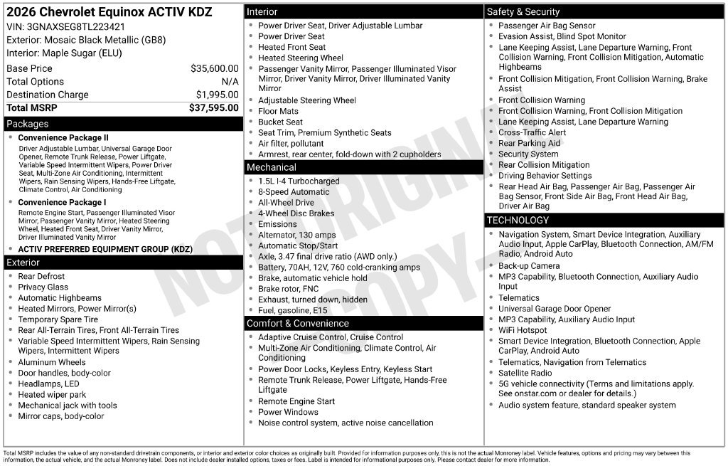 Used 2026 Black Chevrolet ACTIV image 25