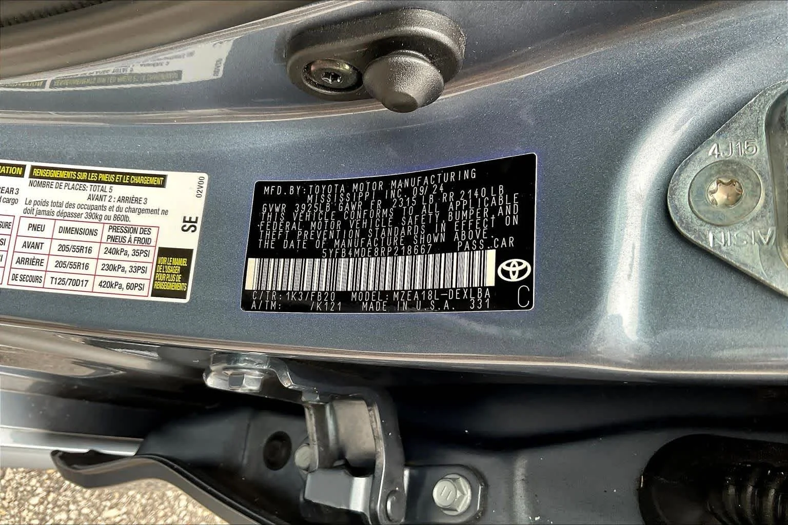 Used 2024 Celestite Toyota LE image 34