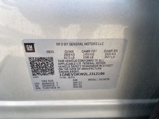 Certified Used 2020 SILVER ICE METALLIC Chevrolet LT Cloth image 28