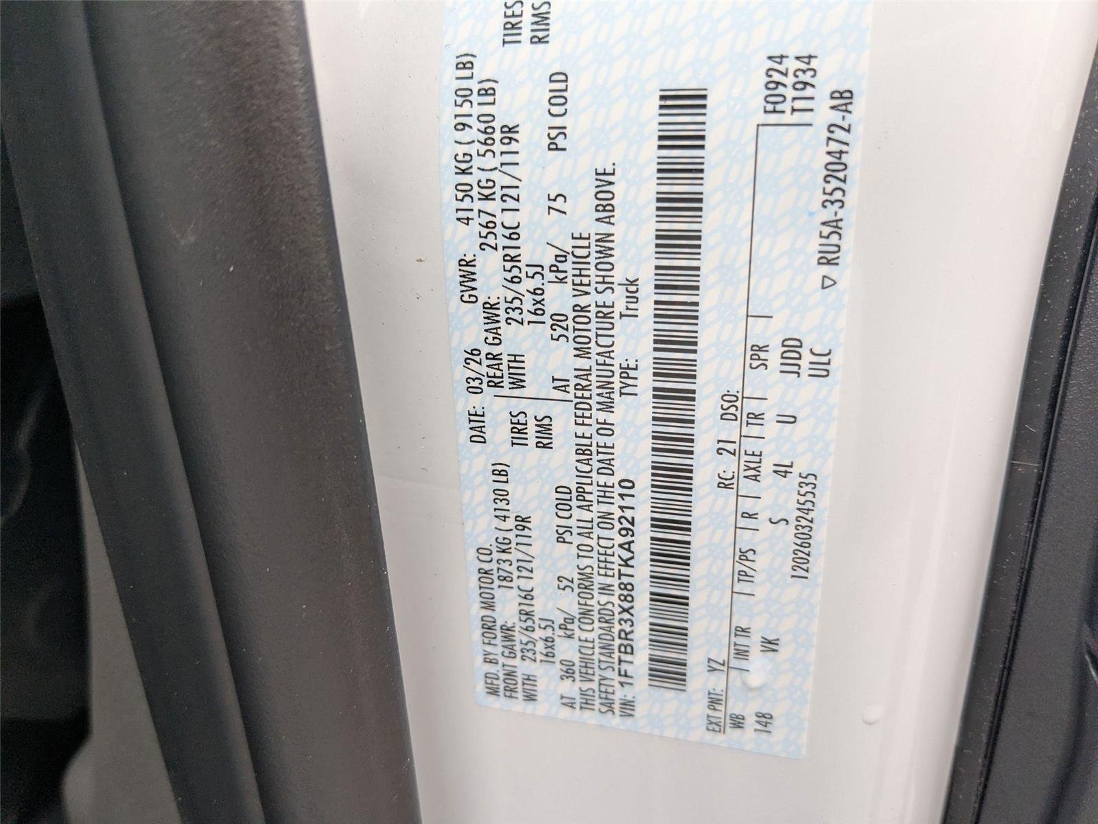 New 2026 Oxford White Ford Cargo Van image 25