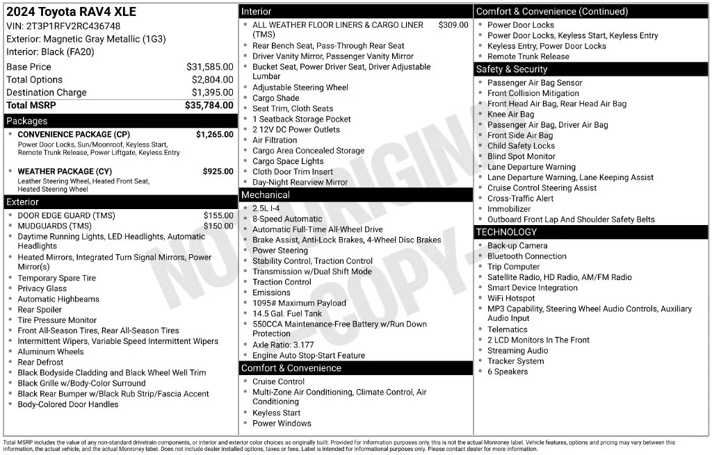 Used 2024 Gray Toyota XLE image 2