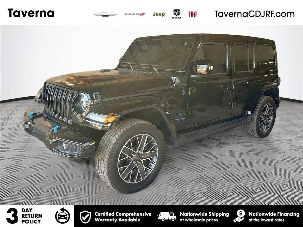 Used 2022 Black Jeep Unlimited Sahara 4xe image 1