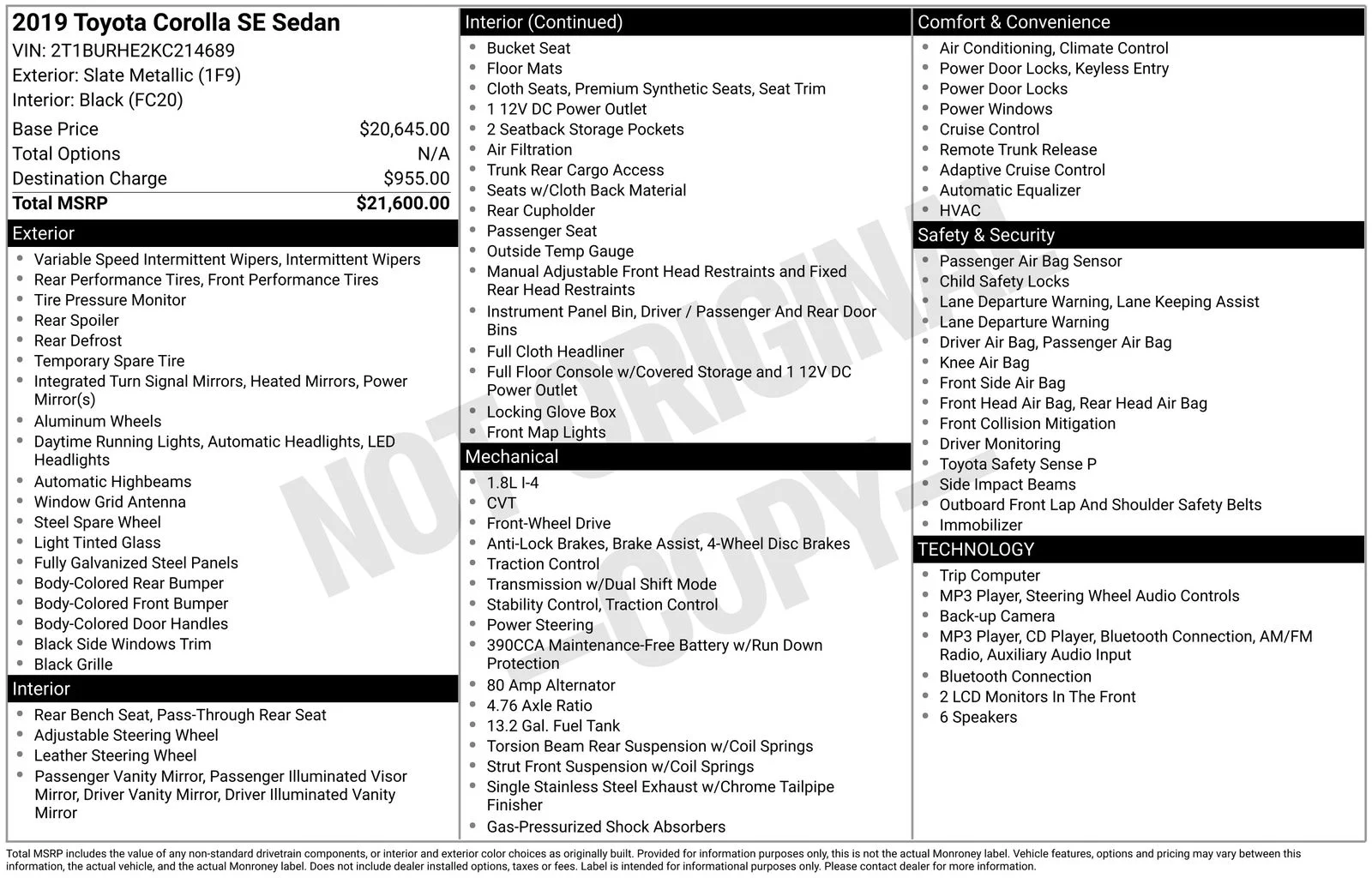 Used 2019 Slate Metallic Toyota SE image 3