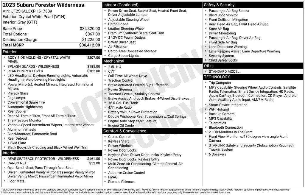 Certified Used 2023 White Subaru Wilderness image 8