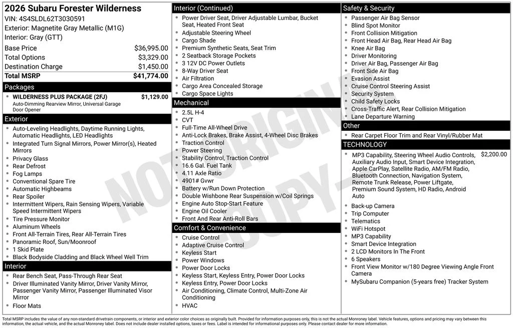 Certified Used 2026 Gray Subaru Wilderness image 4