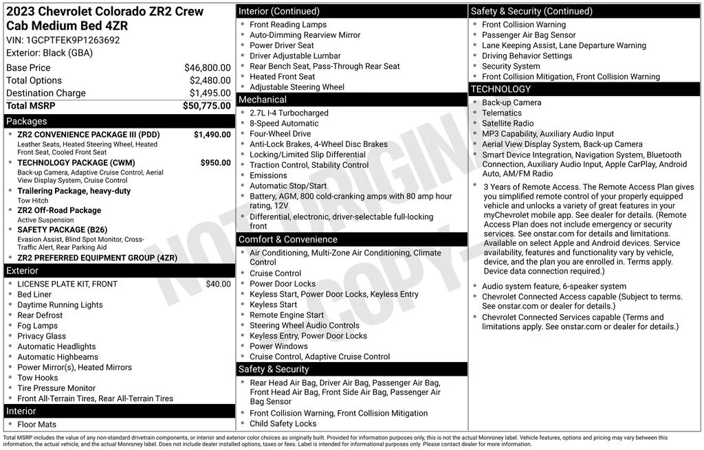 Used 2023 Black Chevrolet ZR2 image 9