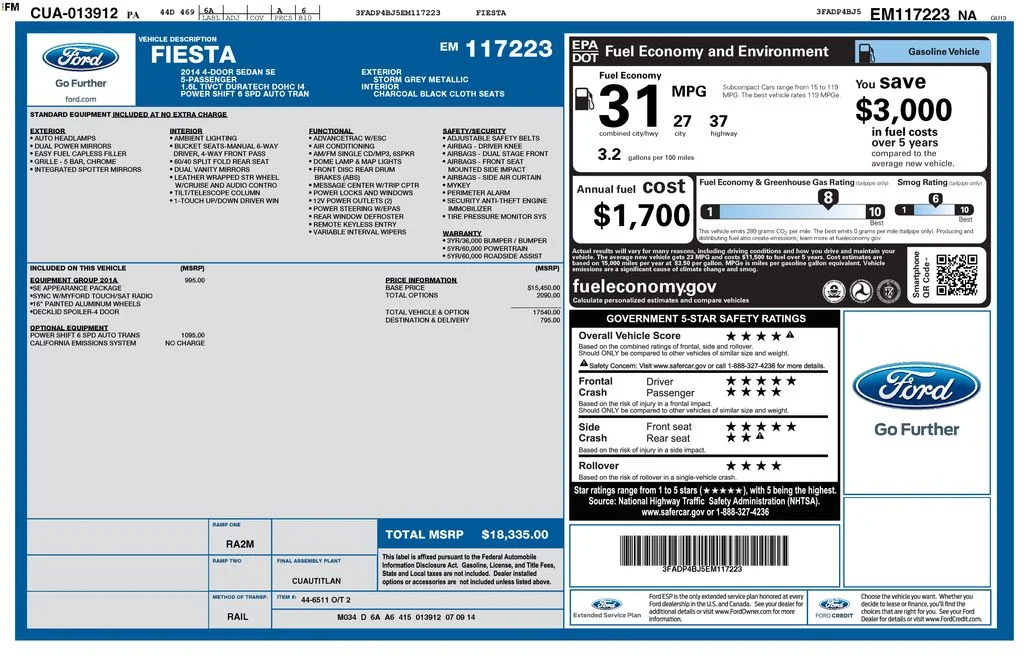 Used 2014 Gray Ford SE image 2