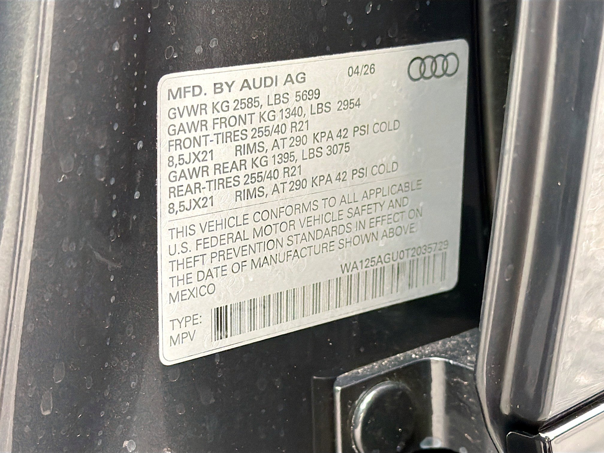 New 2026 Tambora Gray Metallic Audi Premium Plus image 40
