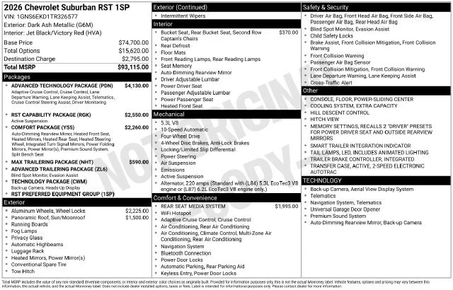 New 2026 Dark Ash Metallic Chevrolet RST image 6