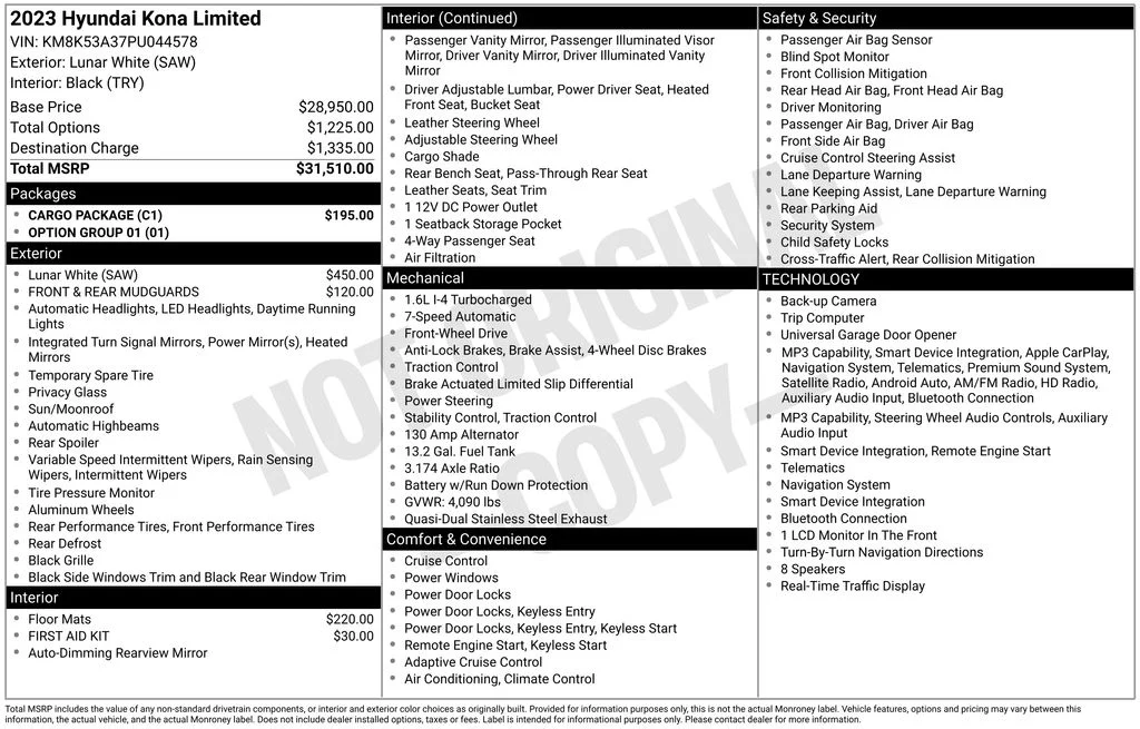 Used 2023 White Hyundai Limited image 1