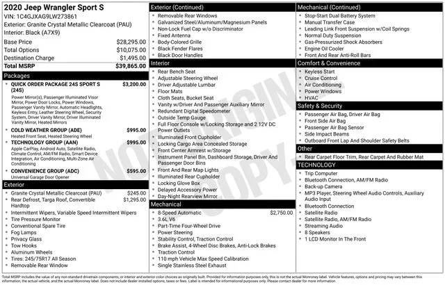 Used 2020 Gray Jeep Sport S image 26