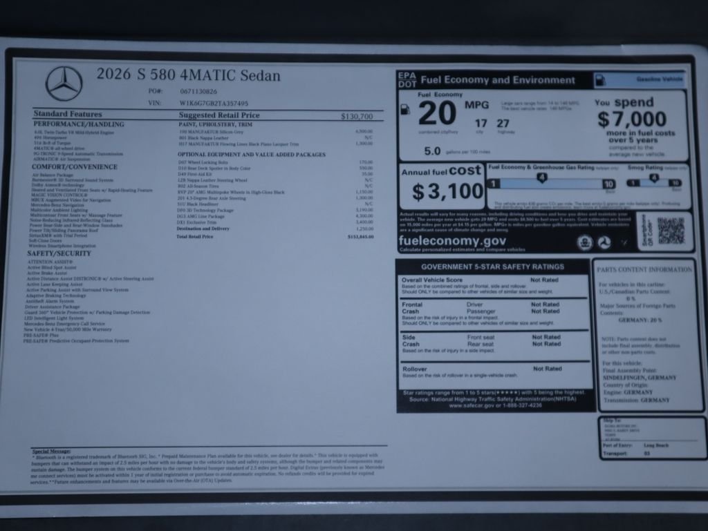 2026 Mercedes-Benz S-Class S 580 - Photo 9