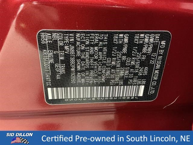 Certified Used 2023 Scarlet Ember Tintcoat Nissan SV image 15