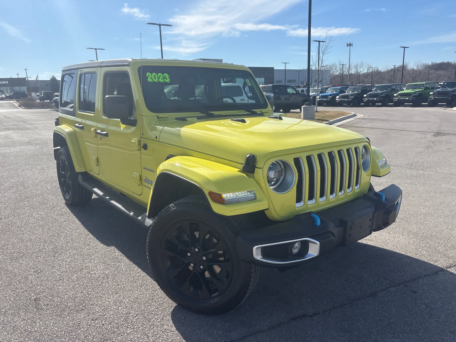 Used 2023 Jeep Wrangler 4xe Sahara 4XE with VIN 1C4JJXP61PW579804 for sale in Kansas City