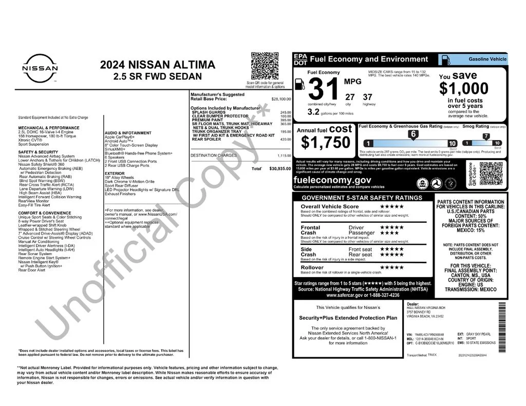Used 2024 Gray Nissan 2.5 SR image 6