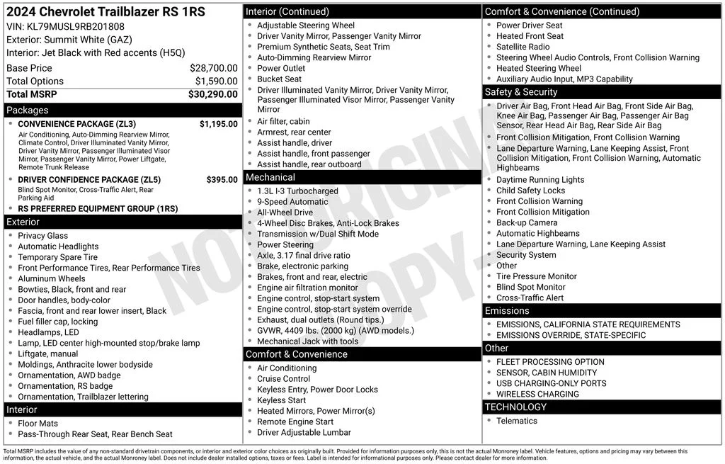 Used 2024 White Chevrolet RS image 17