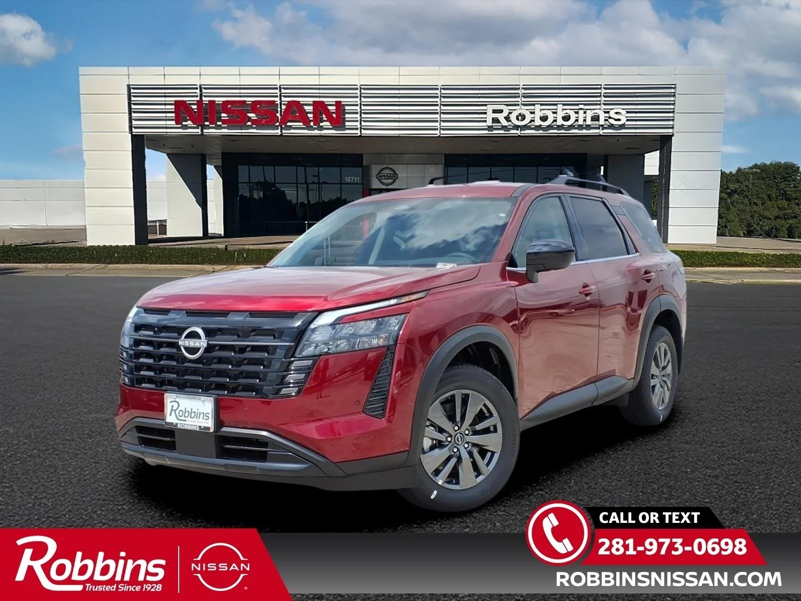 2026 Nissan Pathfinder SV Red at Robbins Nissan