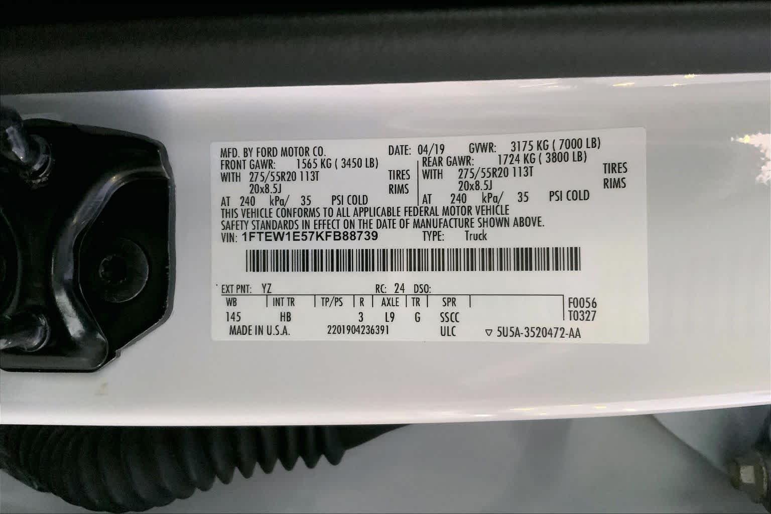 Used 2019 Oxford White Ford LARIAT image 28