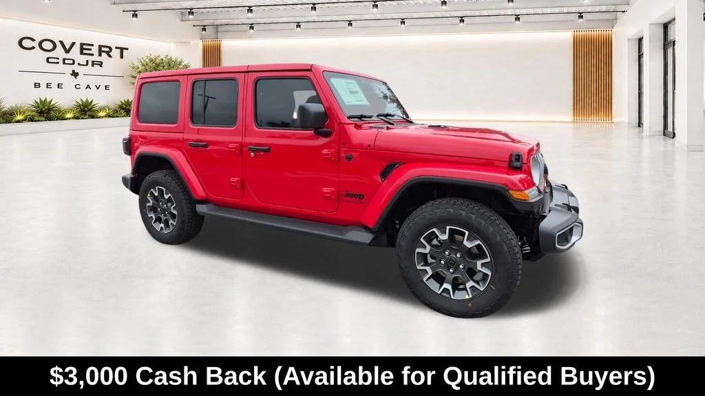 New 2026 Firecracker Red Clear-Coat Exterior Paint Jeep Sahara image 1