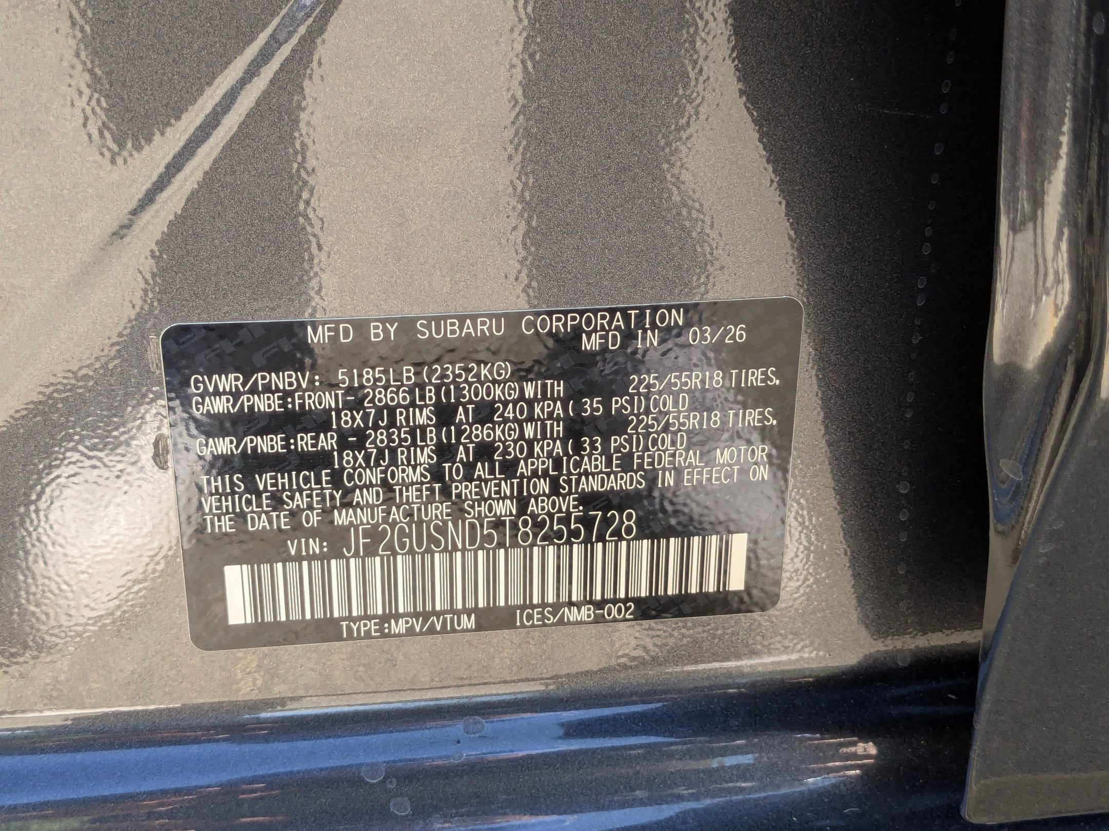 New 2026 Magnetite Gray Metallic Subaru Limited Hybrid image 16