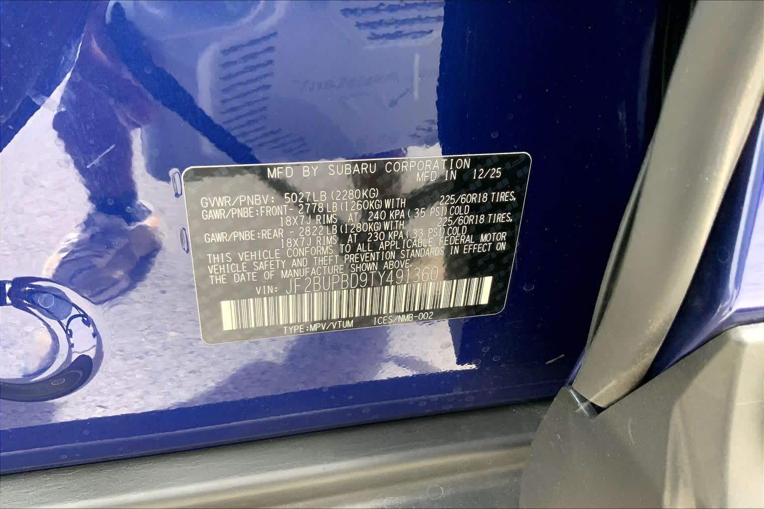 New 2026 SAPPHIRE BLUE PEARL Subaru Premium image 18