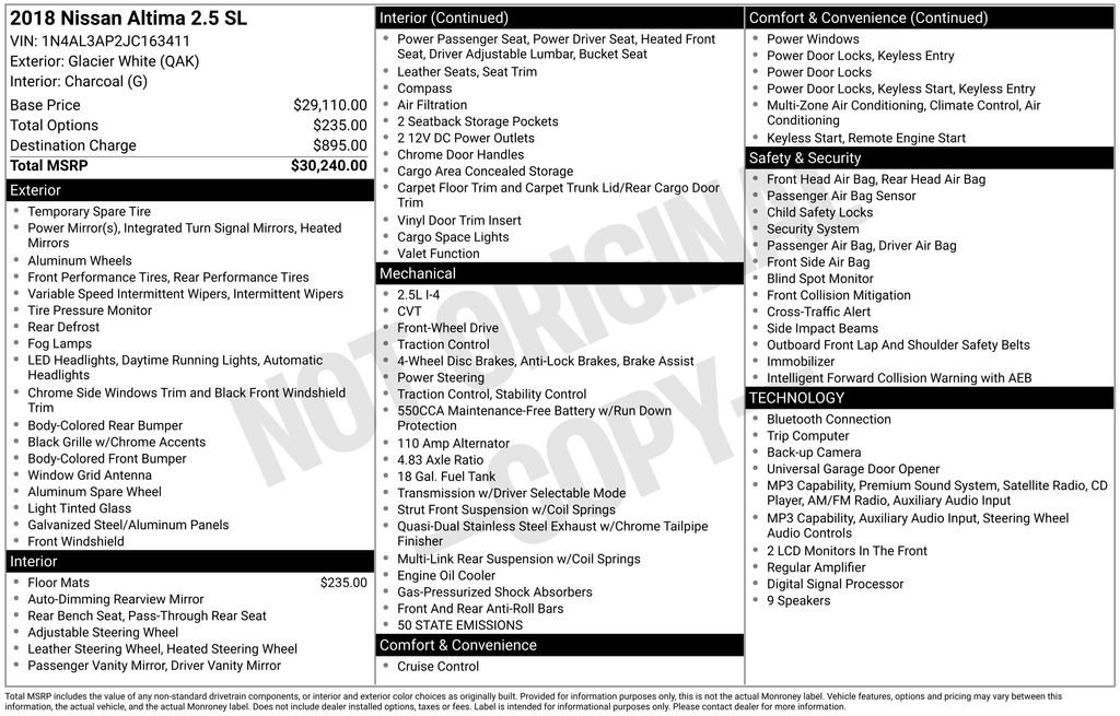 2018 Nissan Altima SL