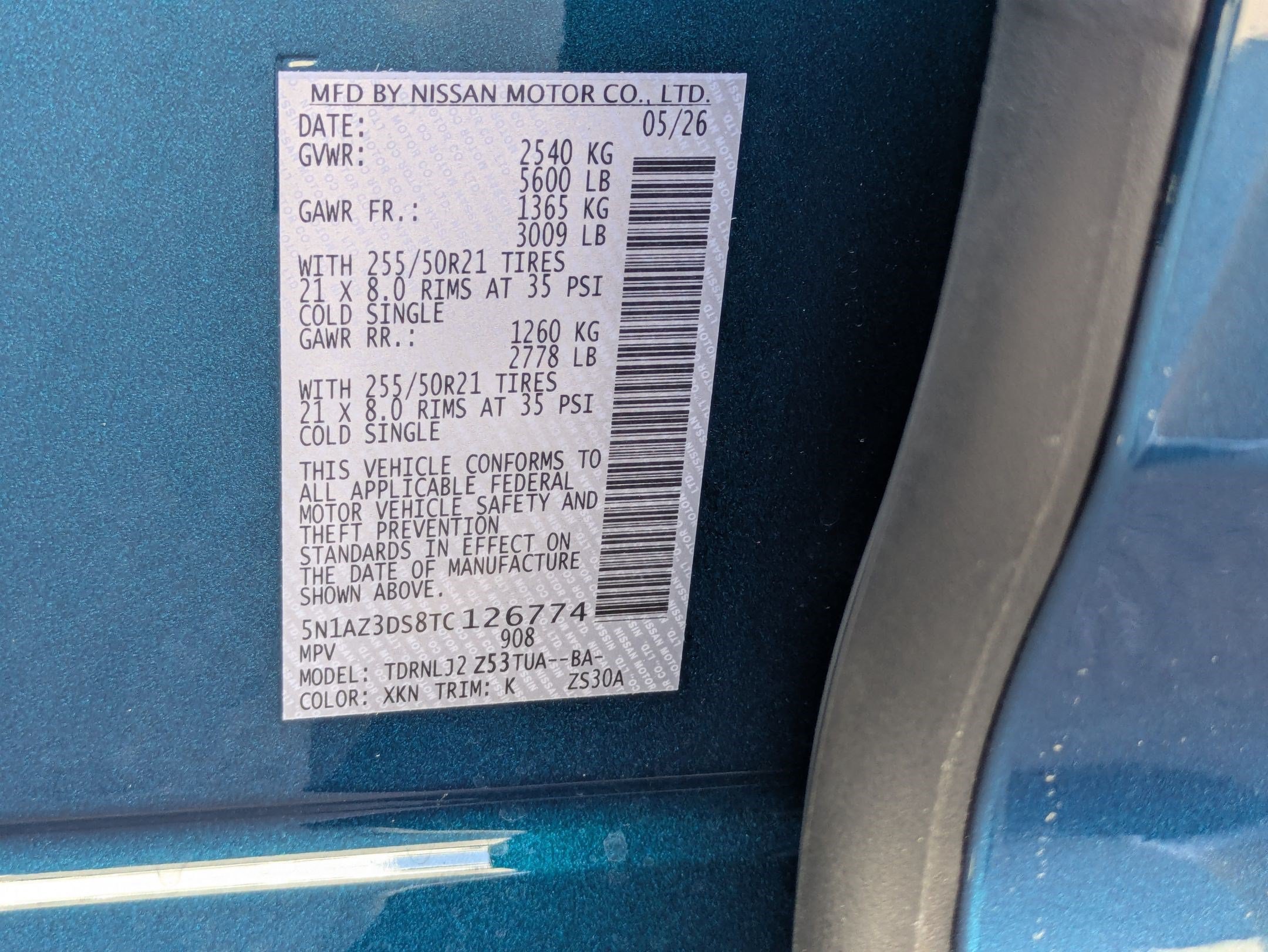New 2026 Aurora Blue Pearl Metallic/Super Black Nissan Platinum image 27