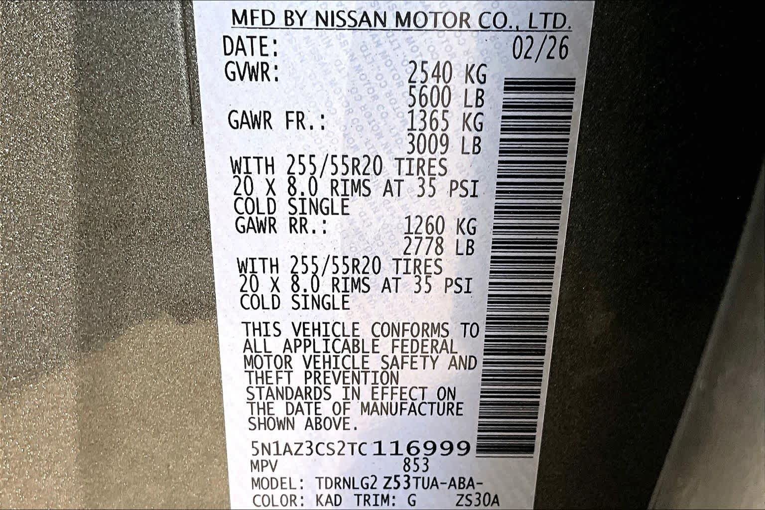 New 2026 Gun Metallic Nissan SL image 14