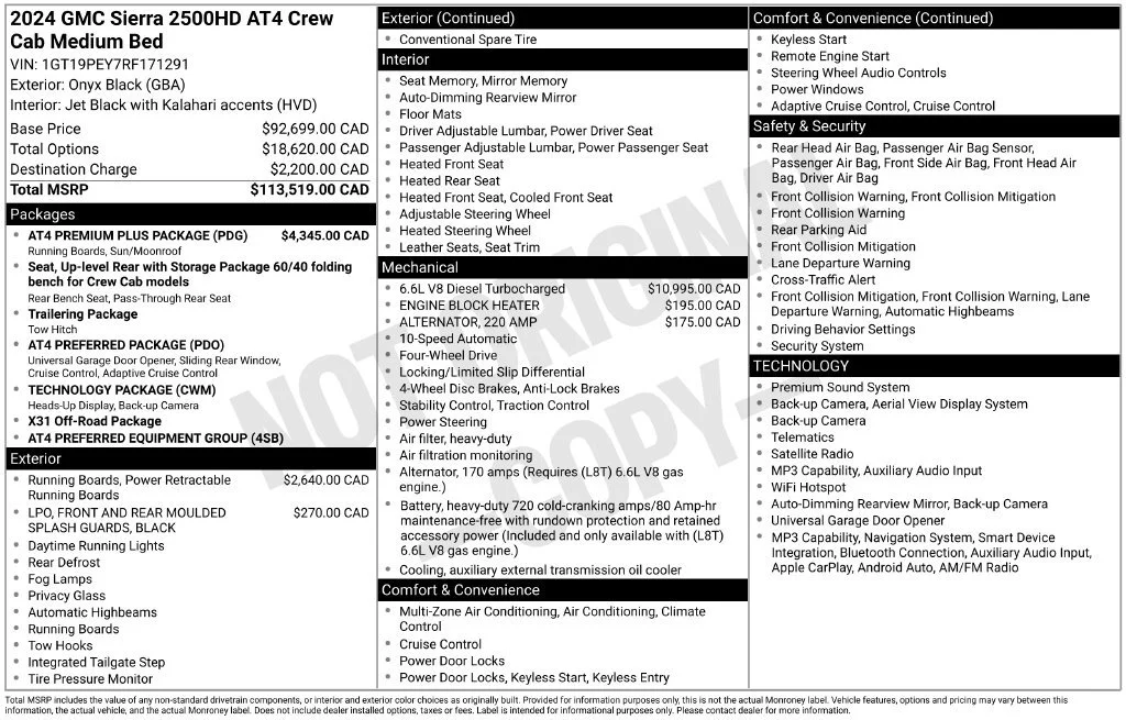 Used 2024 Onyx Black GMC AT4 image 2