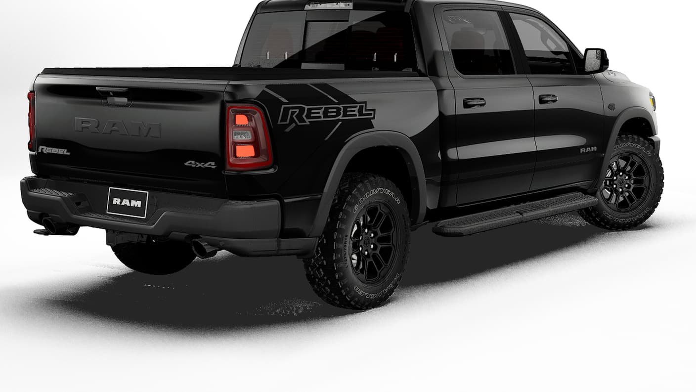 New 2027 Diamond Black Crystal Pearl-Coat Exterior Paint RAM REBEL image 14