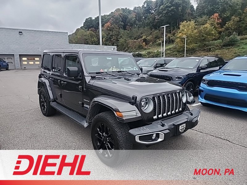 Used 2021 Gray Jeep Unlimited Sahara 4xe image 1
