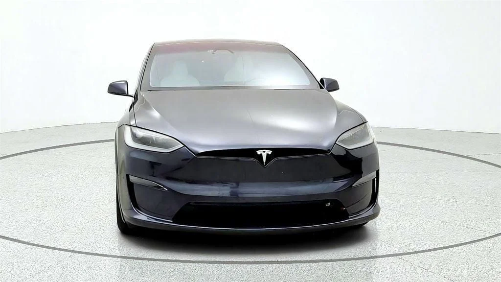 Used 2024 Stealth Grey Tesla Plaid AWD w/ White & Black Vegan Leather Interior image 2