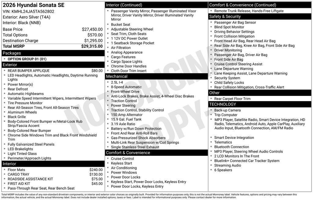 New 2026 Silver Hyundai SE image 33
