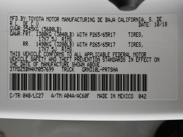 Certified Used 2019 Super White Toyota Double Cab TRD Sport w/ Premium Pkg image 32