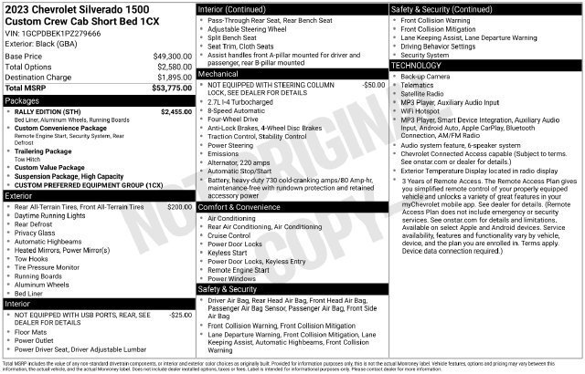 Used 2023 BLACK Chevrolet Custom image 32