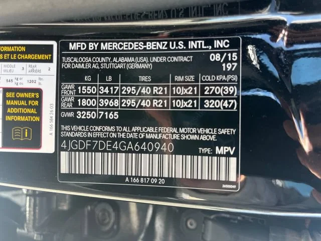 Used 2016 Obsidian Black Metallic Mercedes-Benz GL 550 image 19