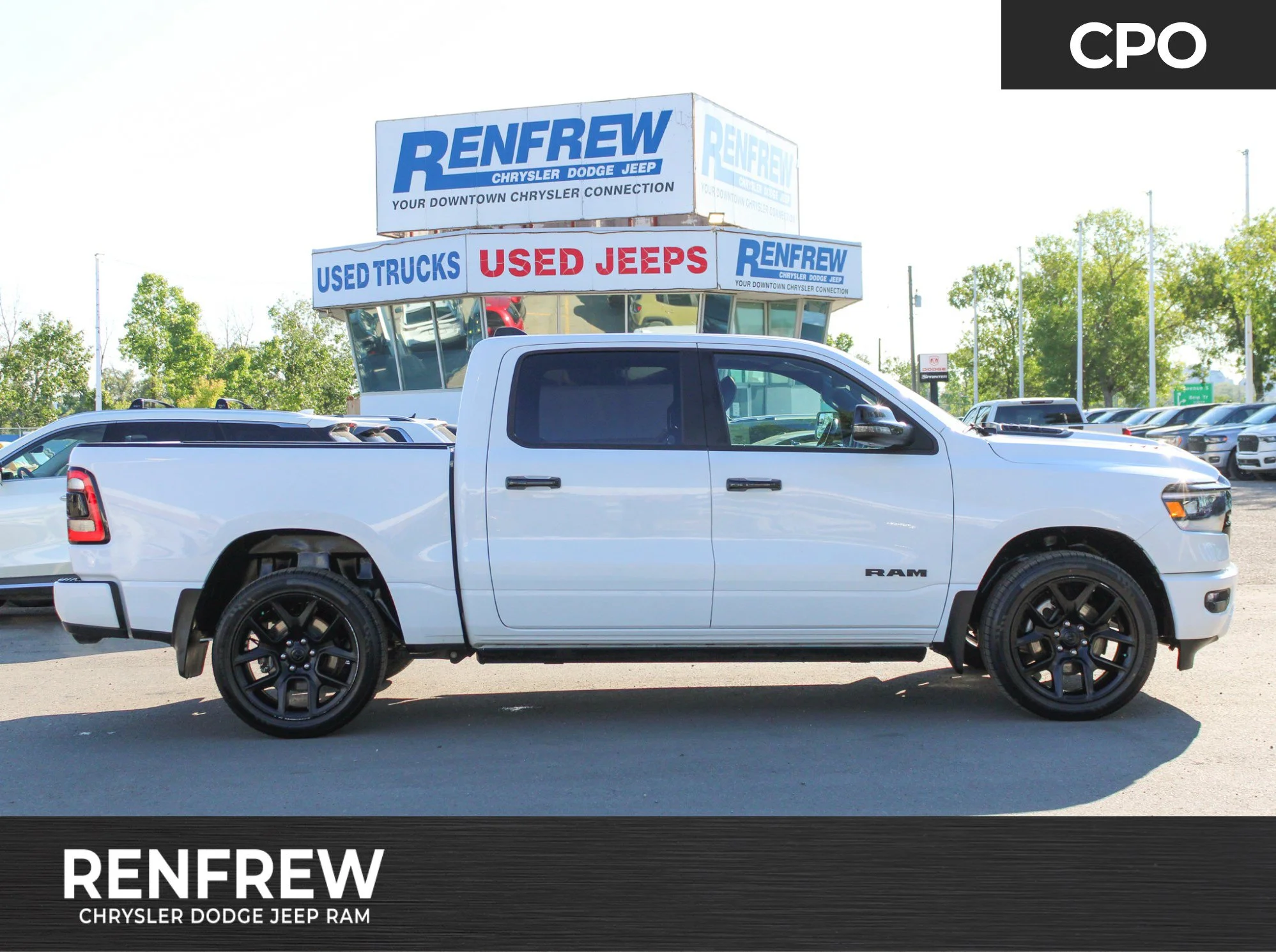 Certified Used 2023 White RAM Laramie * No Accidents | HEMI V8 | Running Boards | Apple CarPlay | Night Edition | Remote Start image 1