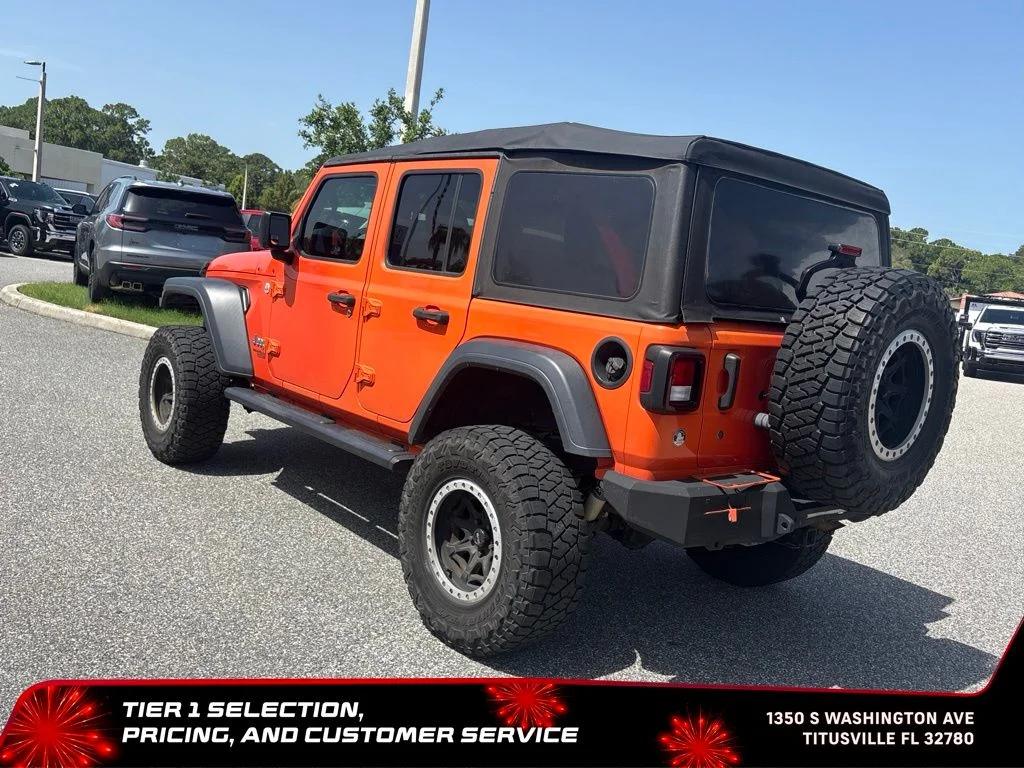 Used 2018 Orange Jeep Unlimited Sport image 3
