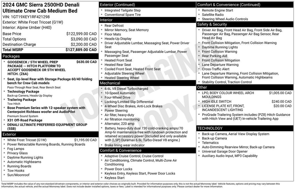 Used 2024 White Frost GMC Denali Ultimate image 4