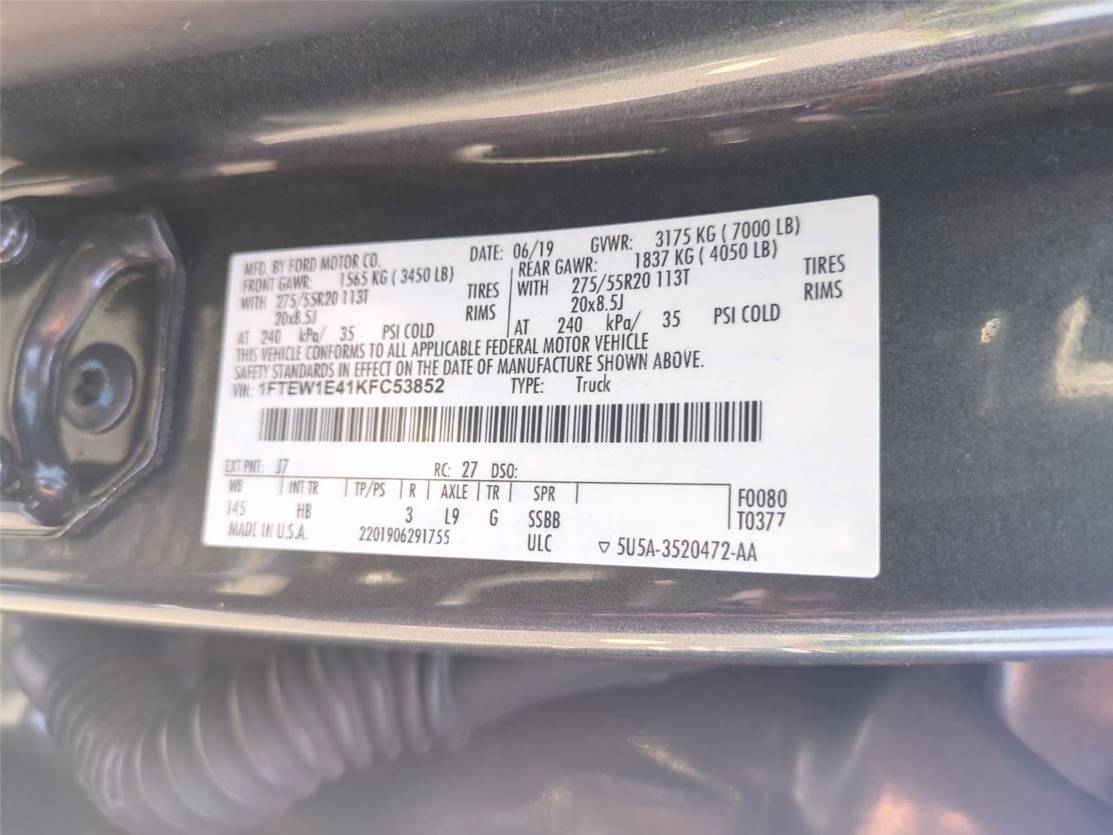 Used 2019 Abyss Gray Metallic Ford LARIAT image 53