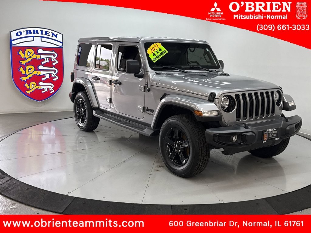 Used 2021 Billet Silver Metallic Jeep Unlimited Sahara Altitude image 1