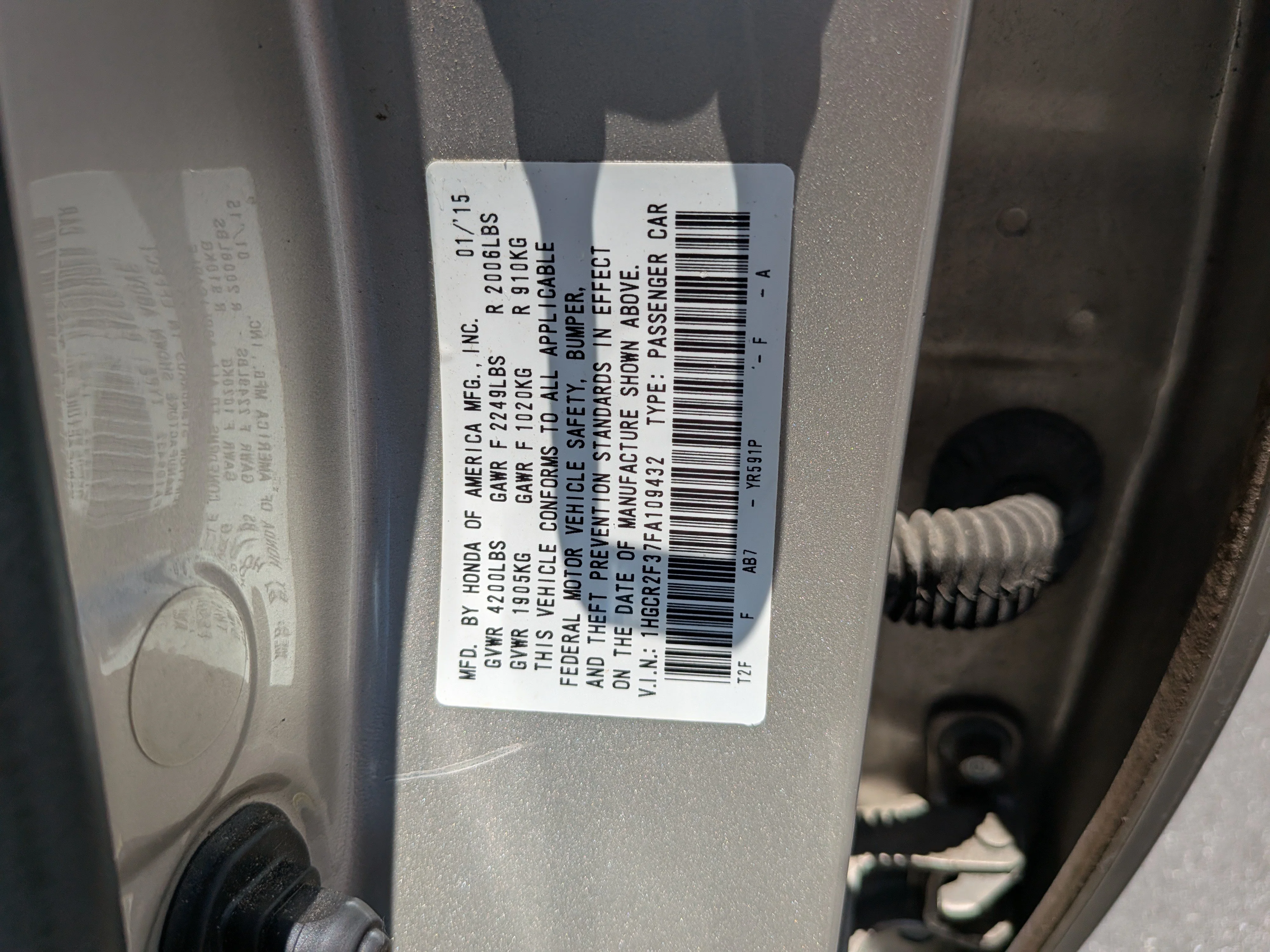 Used 2015 Champagne Frost Pearl Honda LX image 38