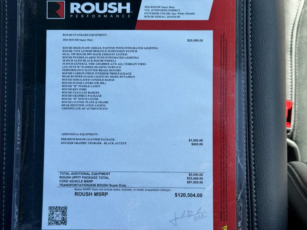 New 2026 Star White Metallic Tri-Coat Ford ROUSH image 29