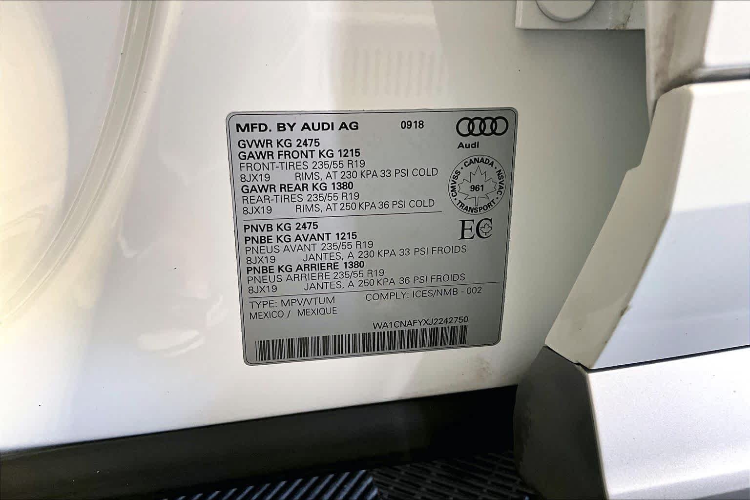 Used 2018 Ibis White Audi Prestige image 34