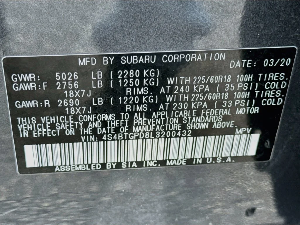 Used 2020 Gray Subaru Touring XT image 43