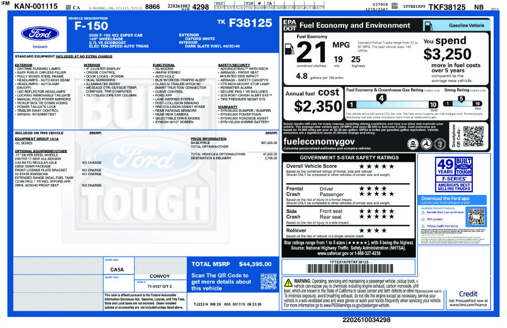 New 2026 Oxford White Ford XL image 2