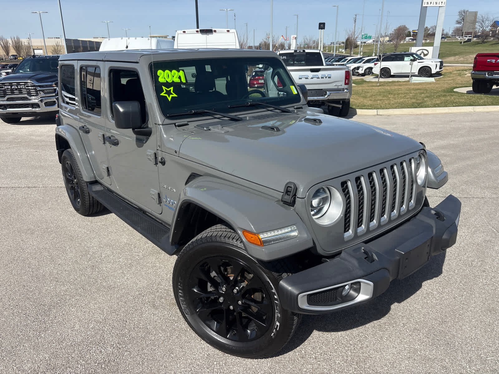 Used 2021 Jeep Wrangler Unlimited Sahara 4XE with VIN 1C4JJXP67MW682592 for sale in Kansas City
